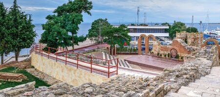 Nessebar, Bulgaria â€“ 07.11.2019.  Ruins of Ancient theatre in the old town of Nessebar,...
