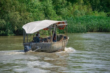 Danube River near the village of Vilkovo, Ukraine, on a sunny summer dayのeditorial素材