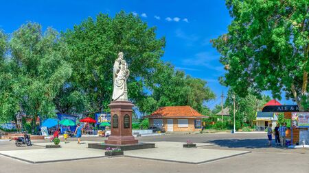 Vilkovo, Ukraine - 06.23.2019. Monument to St Nicholas the Wonderworker in the village of Vilkovo, Ukraine.のeditorial素材