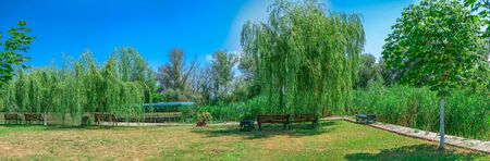 Berth in the Danube Delta in Vilkovo, Ukraineのeditorial素材