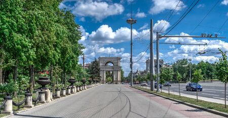 Chisinau, Moldova â 06.28.2019. Stefan cel Mare Boulevard in the center of Chisinau, capital of Moldova, on a sunny summer dayのeditorial素材
