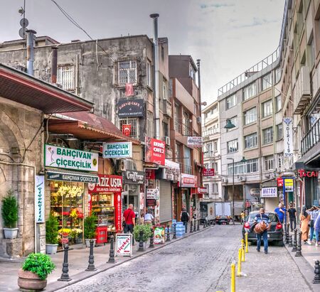 Istambul, Turkey â 07.13.2019. Streets of the historical center of Istanbul on a cloudy summer morningのeditorial素材
