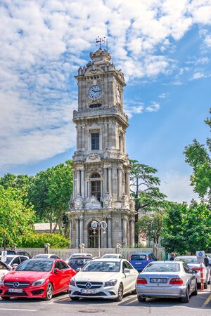 Istambul, Turkey â 07.13.2019. Clock Tower Dolmabahce on a sunny summer morningのeditorial素材