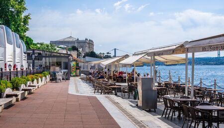 Istambul, Turkey â 07.13.2019. Dolmabahce embankment on a sunny summer morningのeditorial素材