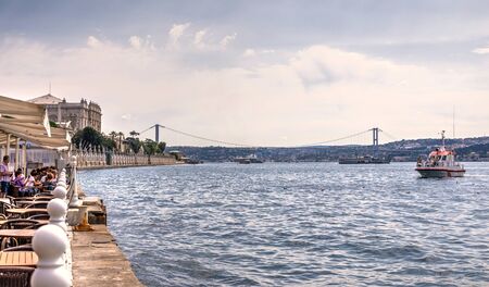 Istambul, Turkey â 07.13.2019. Dolmabahce embankment on a sunny summer morningのeditorial素材