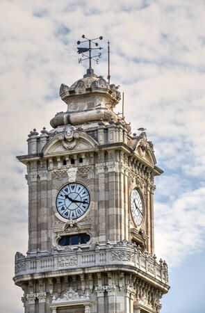 Istambul, Turkey â€“ 07.13.2019. Clock Tower Dolmabahce on a sunny summer morning