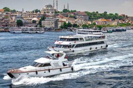 Istambul, Turkey â 07.13.2019. Water transport and ferry services in Turkey on a summer dayのeditorial素材