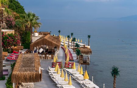 Kusadasi, Turkey â 07.16.2019. Beautiful Ladies beach in Kusadasi, Aydin province, on a sunny summer dayのeditorial素材