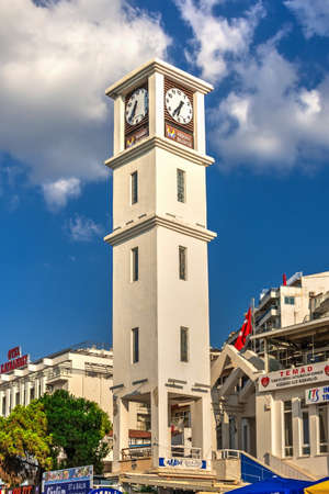 Kusadasi, Turkey â 07.18.2019.  Clock Tower in Resort town of Kusadasi on a sunny summer dayのeditorial素材
