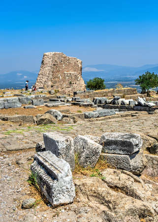 Pergamon, Turkey -07.22.2019. Ruins of the Ancient Greek city Pergamon in Turkey on a sunny summer dayのeditorial素材