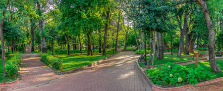 Canakkale, Turkey - 07.23.2019.  Public Garden of Canakkale in Turkey on a sunny summer morningのeditorial素材