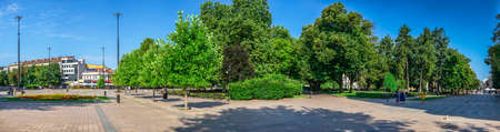 Ruse, Bulgaria - 07.26.2019. Freedom Square in Ruse city, Bulgaria, Bulgaria, on a sunny summer day