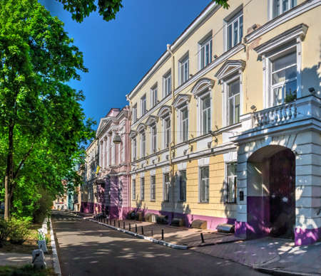 Odessa, Ukraine - 03.05. 2020. Old historic house in Odessa, Ukraine, on a sunny spring dayのeditorial素材