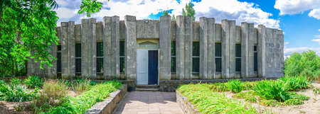 Ancient greek colony Olbia on the banks of the Southern Bug River in Ukraine on a cloudy summer day.のeditorial素材