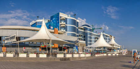 Odessa, Ukraine 09.03.2019. Beach hotels, restaurants and entertainment on Langeron Beach in Odessa,...