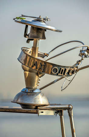 Odessa, Ukraine 09.03.2019. Metal sculpture on the Langeron Beach in Odessa, Ukraine, on a sunny...