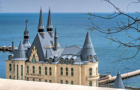 Odessa, Ukraine 05.05.2020. Modern castle on ÐµÑÑ 10th station of the Big Fountain in Odessa, Ukraine, on a spring dayのeditorial素材