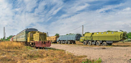 Pobugskoe, Ukraine 09.14.2019. Old military equipment in the Soviet Strategic Nuclear Forces Museum, Ukraine, on a sunny dayのeditorial素材