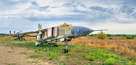 Pobugskoe, Ukraine 09.14.2019. Formed Soviet military aircraft in Soviet Strategic Nuclear Forces...
