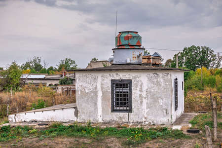 Pobugskoe, Ukraine 09.14.2019. Camouflaged military bunker in the Strategic Missile Forces Museum in Ukraineのeditorial素材