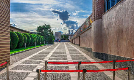 Shabo, Ukraine 09.29.2019. Modern winery in Shabo village, Odessa region, Ukraine, on a sunny autumn dayのeditorial素材