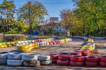Odessa, Ukraine 10.30.2019. Abandoned Dukovsky park in Odessa, Ukraine, on a sunny autumn dayのeditorial素材