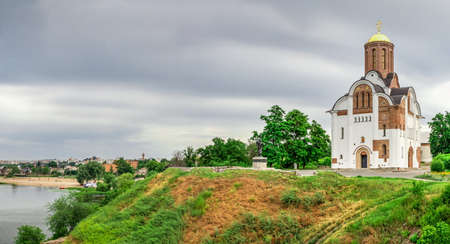 Bila Tserkva, Ukraine 06.20.2020. Georgiyivska or Heorhiyivska church in the city of Bila Tserkva, Ukraine, on a cloudy summer dayのeditorial素材