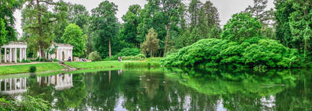 Bila Tserkva, Ukraine 06.20.2020. Alexandria park in Bila Tserkva, one of the most beautiful and famous arboretums in Ukraine, on a cloudy summer day.のeditorial素材