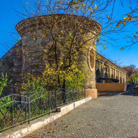 Odessa, Ukraine 11.05.2019. Khadzhibey fortress quarantine arcade in Shevchenko Park in Odessa,...