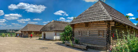 Zaporozhye, Ukraine 07.20.2020. Open air museum interior of the National Reserve Khortytsia in...