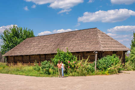 Zaporozhye, Ukraine 07.20.2020. Open air museum interior of the National Reserve Khortytsia in Zaporozhye, Ukraine, on a sunny summer dayのeditorial素材