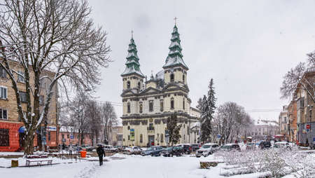 Ternopil, Ukraine 05/01/2020. Church of the Immaculate Conception of the Blessed Virgin Mary in...