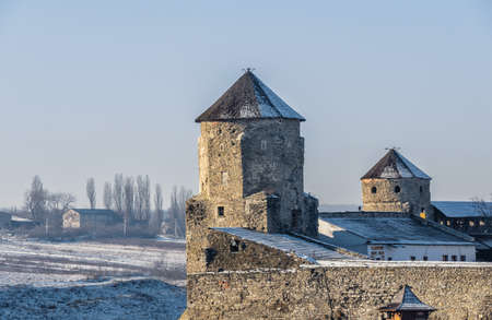 Kamianets-Podilskyi, Ukraine 07/01/2020. Papal tower of the Kamianets-Podilskyi fortress on a sunny...