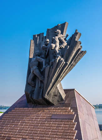 Dnipro, Ukraine 07.18.2020. Monument to the Fallen Afghan Warriors on the Dnipro embankment in Ukraine on a sunny summer dayのeditorial素材