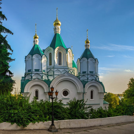 Svyatogorsk, Ukraine 07.16.2020. Assumption Cathedral on the territory of the Svyatogorsk Lavra in Ukraine, on a sunny summer morningのeditorial素材