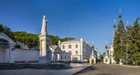 Svyatogorsk, Ukraine 07.16.2020. The main entrance to territory of the Svyatogorsk Lavra in Ukraine,...