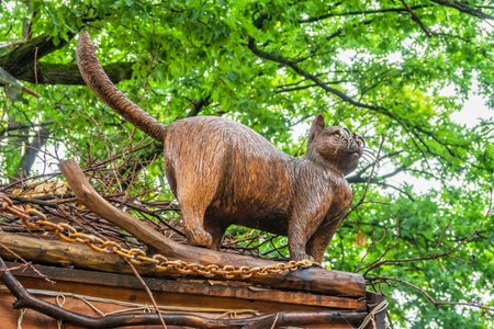 Kharkiv, Ukraine 07.15.2020. park sculpture in the Feldman's ecopark in Kharkiv, Ukraine, on a summer dayのeditorial素材