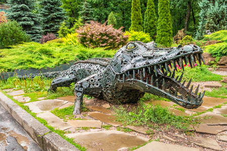 Kharkiv, Ukraine 07.15.2020. park sculpture in the Feldman's ecopark in Kharkiv, Ukraine, on a summer dayのeditorial素材