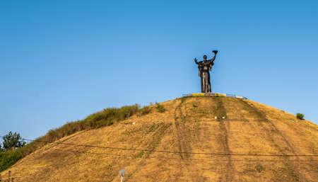 Cherkasy, Ukraine 07.12. Hill of Glory and Motherland monument in Cherkasy, Ukraine, on a sunny summer morningのeditorial素材