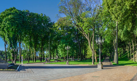 Kyiv, Ukraine 07.11. Vladimirskaya Gorka park in Kyiv, Ukraine, on a sunny summer morningのeditorial素材