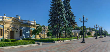 Kyiv, Ukraine 07.11. Constitution Square near the Supreme Council of Ukraine in Kyiv, Ukraine, on a sunny summer morningのeditorial素材