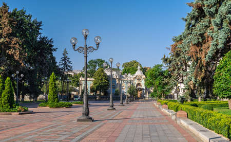Kyiv, Ukraine 07.11. Constitution Square near the Supreme Council of Ukraine in Kyiv, Ukraine, on a sunny summer morningのeditorial素材