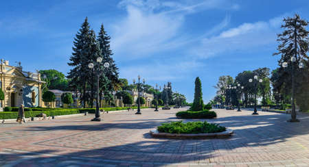 Kyiv, Ukraine 07.11. Constitution Square near the Supreme Council of Ukraine in Kyiv, Ukraine, on a sunny summer morningのeditorial素材