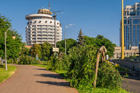 Kyiv, Ukraine 07.11. Salute hotel in Kyiv, Ukraine, on a sunny summer morningのeditorial素材