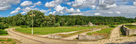 Kyiv, Ukraine 09/07/2020. Feofaniia Park and the Cathedral of St. Panteleimon in Kyiv, Ukraine, on a sunny summer dayのeditorial素材