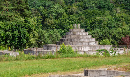 Kyiv, Ukraine 09/07/2020. Feofaniia Park and the Cathedral of St. Panteleimon in Kyiv, Ukraine, on a sunny summer dayのeditorial素材