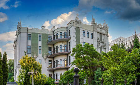 Kyiv, Ukraine 07.11. House with Chimaeras or Horodecki House in Kyiv, Ukraine, on a sunny summer morningのeditorial素材