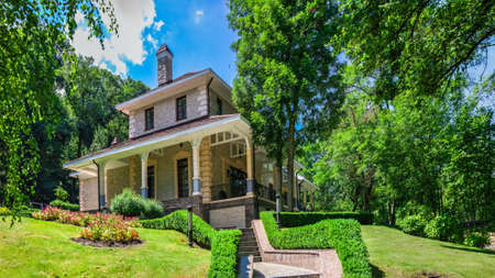 Kyiv, Ukraine 07.10. Guest house in the Mezhyhirya Residence, Kyiv, Ukraine, on a sunny summer dayのeditorial素材