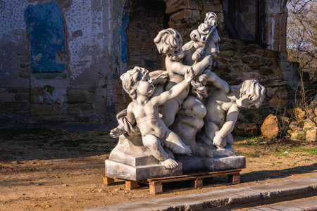 Ruined Kuris manor or Kuris castle in the Petrovka village, Odessa region, Ukraine.のeditorial素材