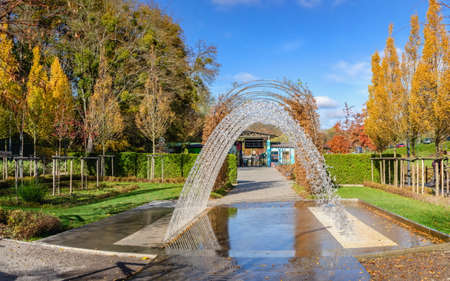 11/07/2020. Uman, Ukraine. Fountain in the Fantasy park Nova Sofiyivka, Uman, Ukraine, on a sunny...